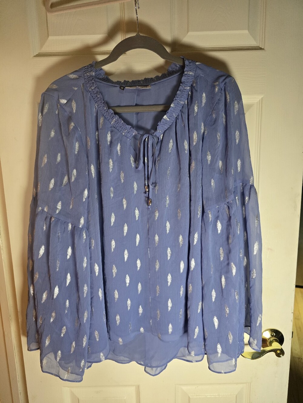 Jennifer Lopez Lavender Blouse with Silver Accents